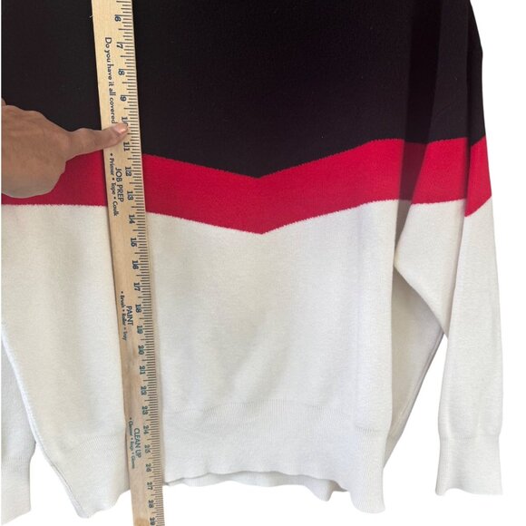 Ruti Women's Colorblock Sweater XL Black Red White Viscosa-Polyester Blend - Picture 8 of 9